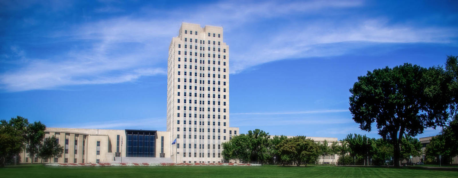 Building with trees in Bismarck, North Dakota