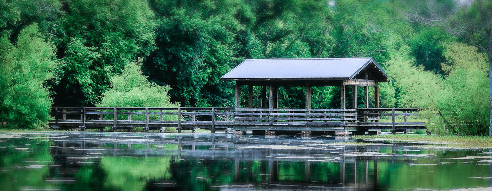 Old Pier and Boathouse in Augusta, Georgia