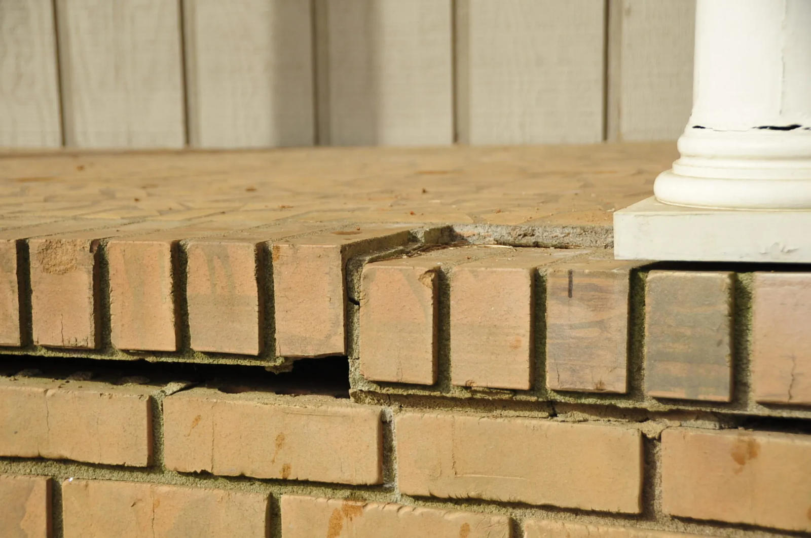 Cracked patio brick