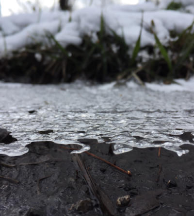 Ice on ground