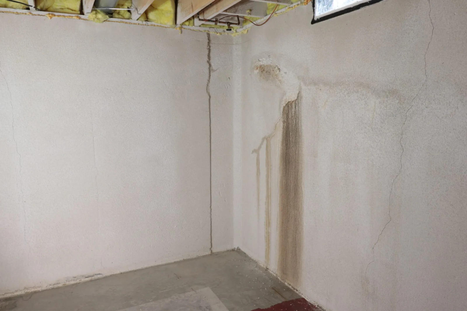 Wet, leaking wall