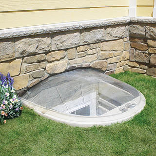 Egress window installed on side of home