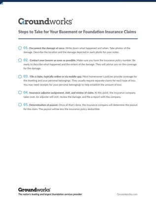 Steps to take for your basement or foundation claims checklist