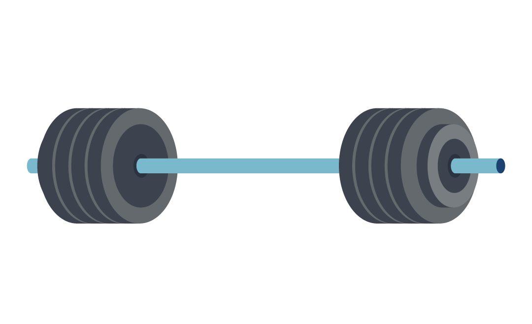 Graphic weights for basement into home gym