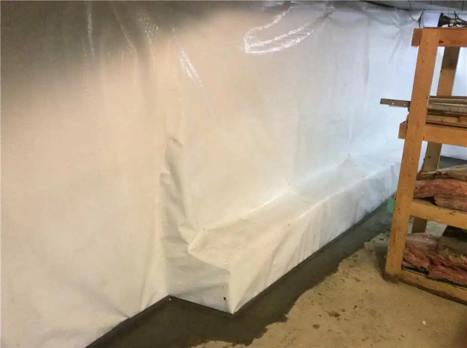 vapor barrier installation in fieldstone