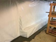 vapor barrier installation in fieldstone
