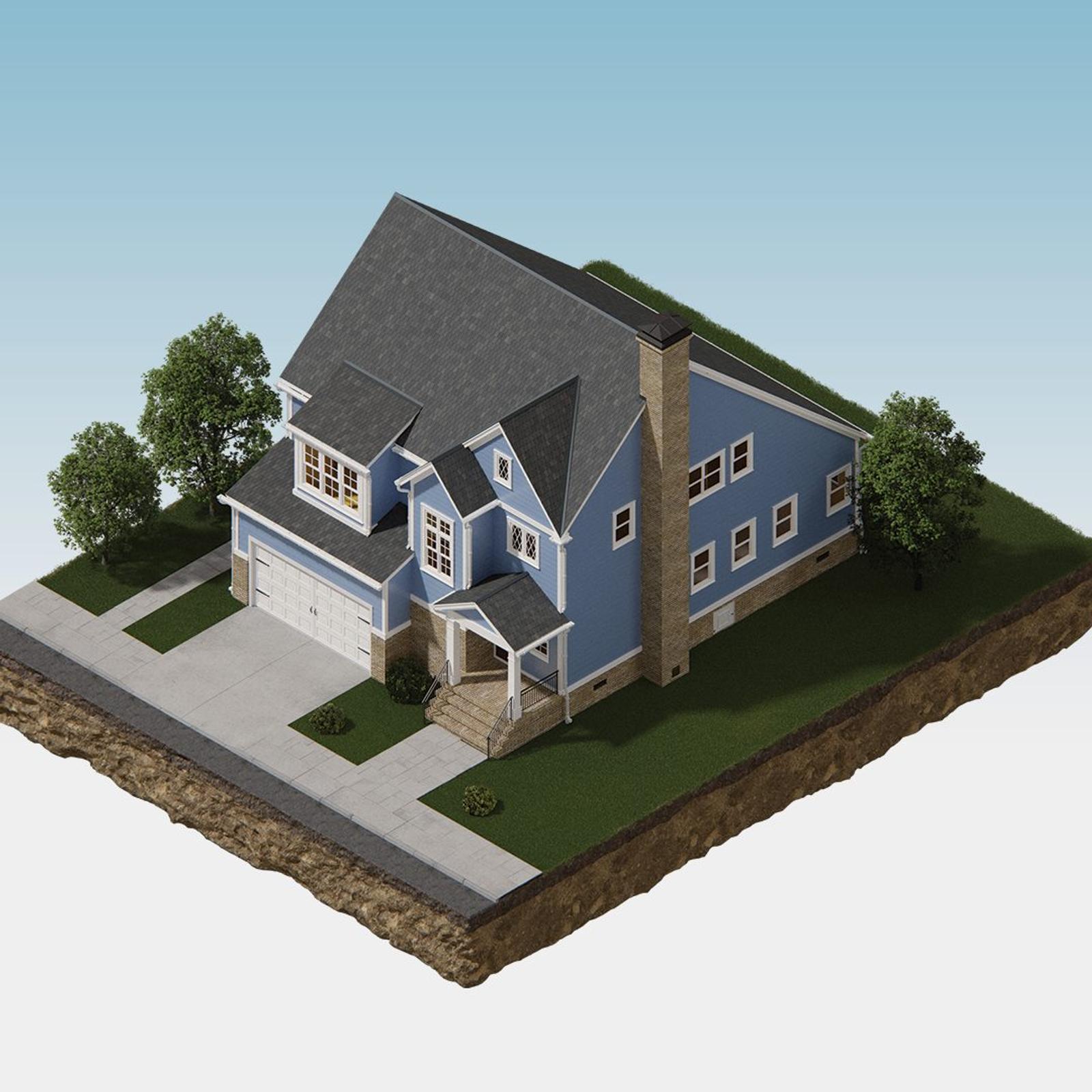 3D animation of a healthy home.
