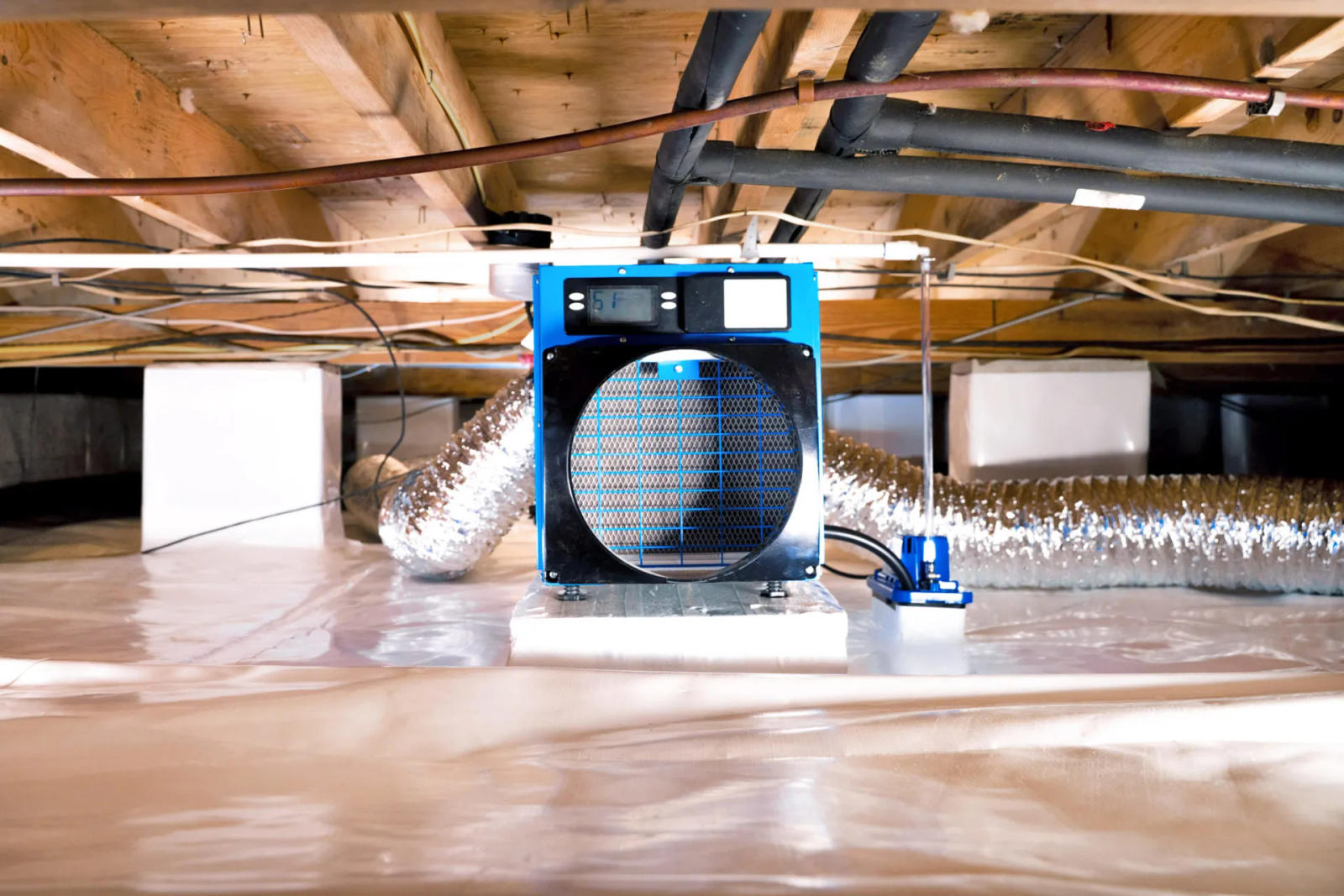 Dehumidifier in healthy crawl space