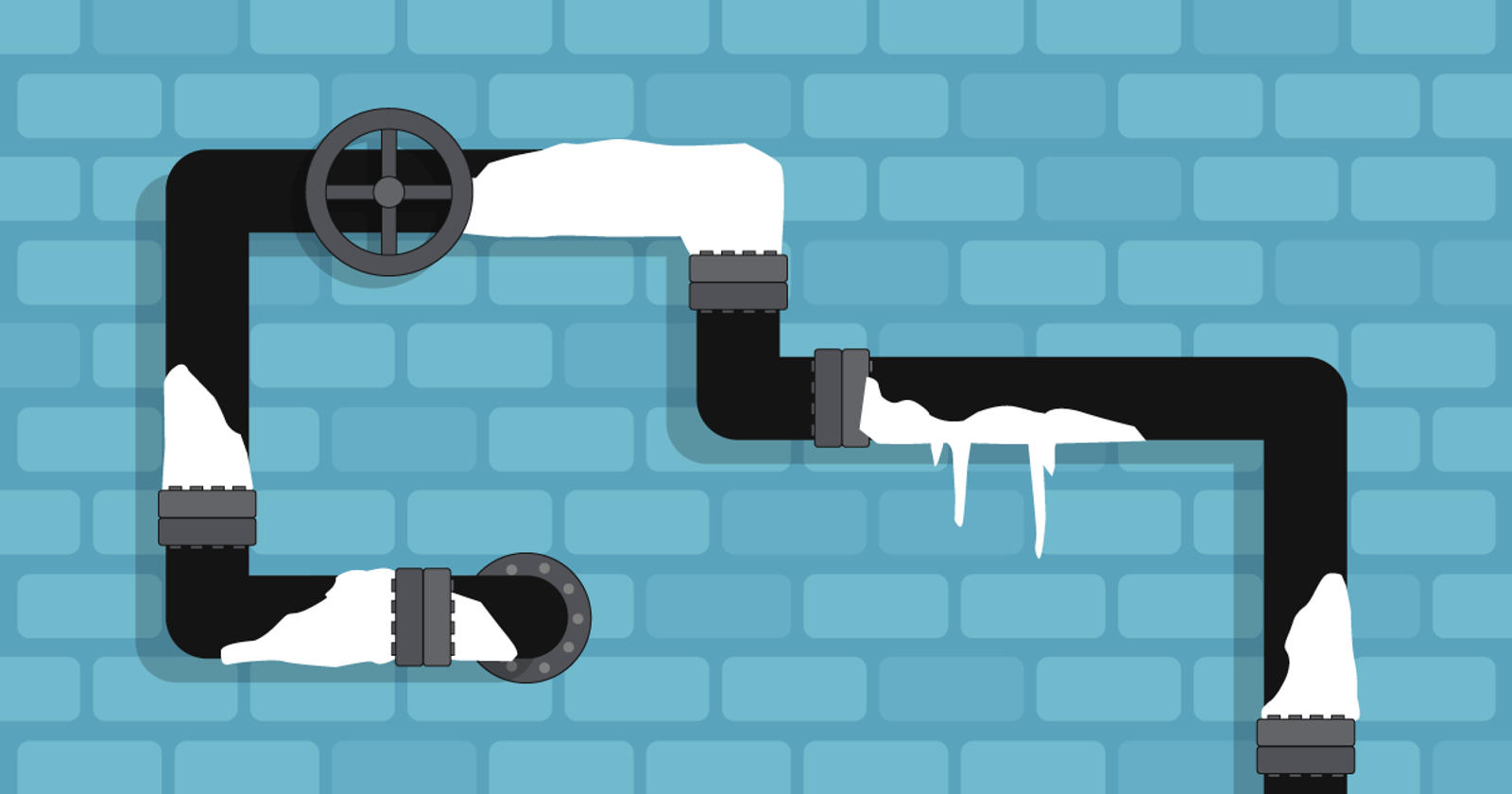 Illustration of frozen pipes.