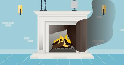 Creosote buildup in chimney illustration.
