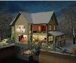 A Christmas Story home with Groundworks lights 3D illustration.