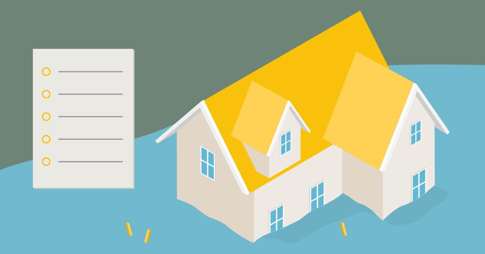 Checklist of flooding home.