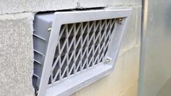 Exterior open crawlspace vent,