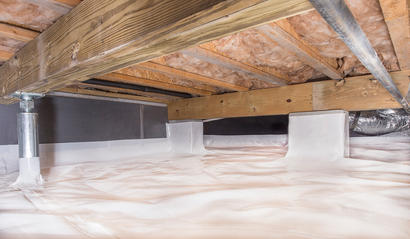 Encapsulated crawl space with intellijacks.