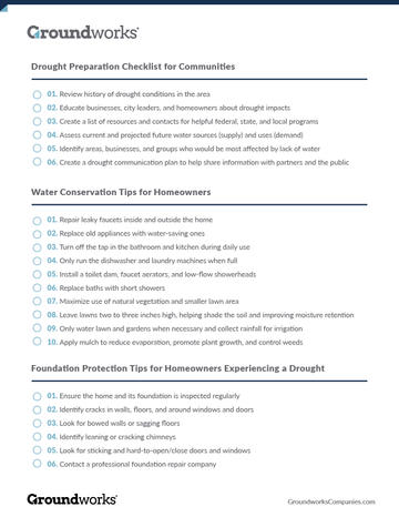 Groundworks Drought Prepared Checklist
