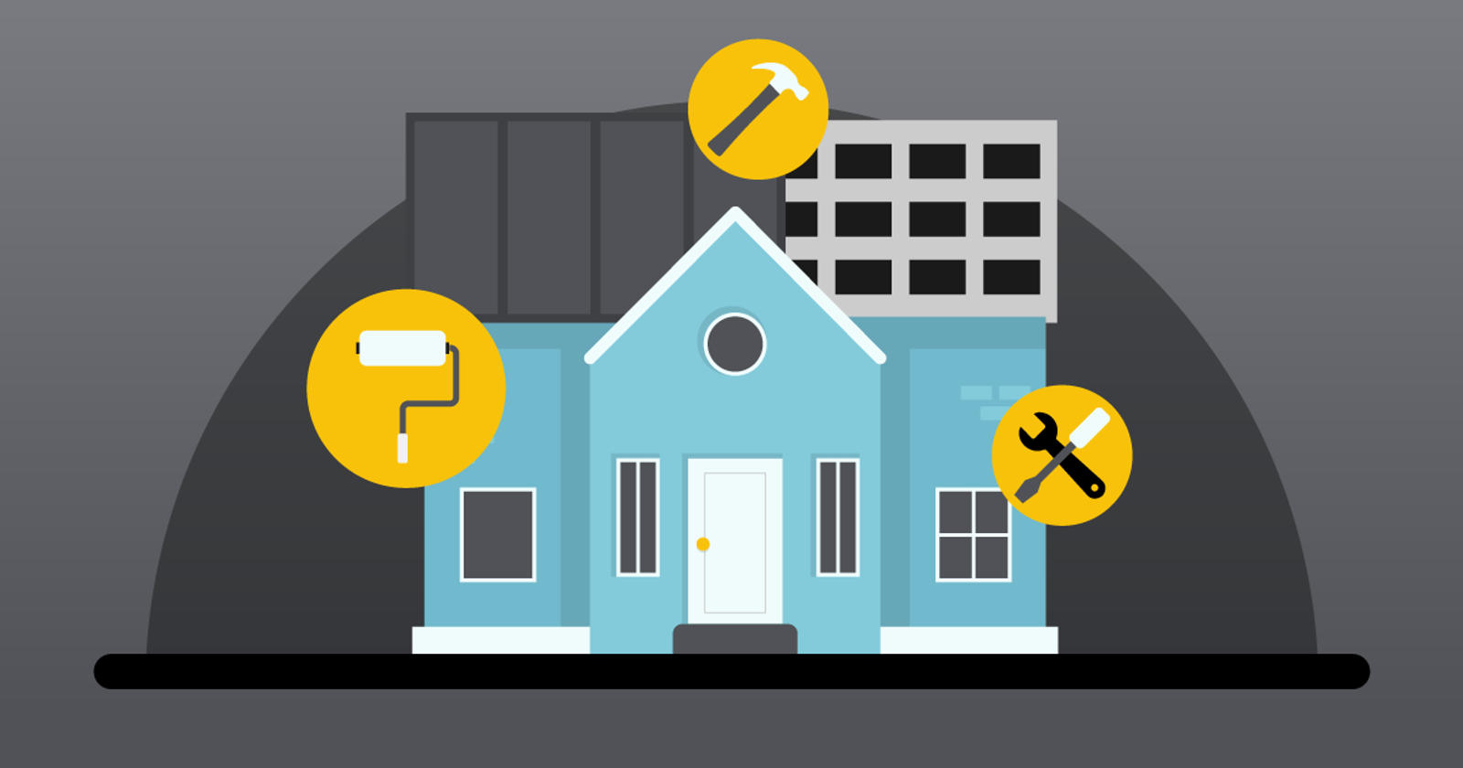 Illustration of tools for home repair.