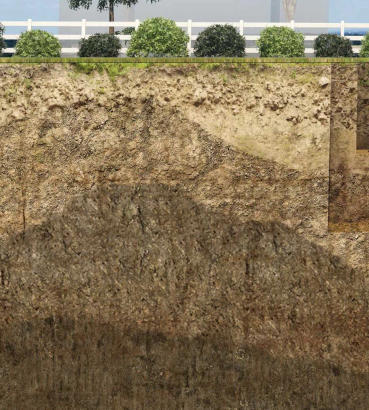 Layers of the soil animation.