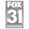 Fox 31 Denver in grayscale.