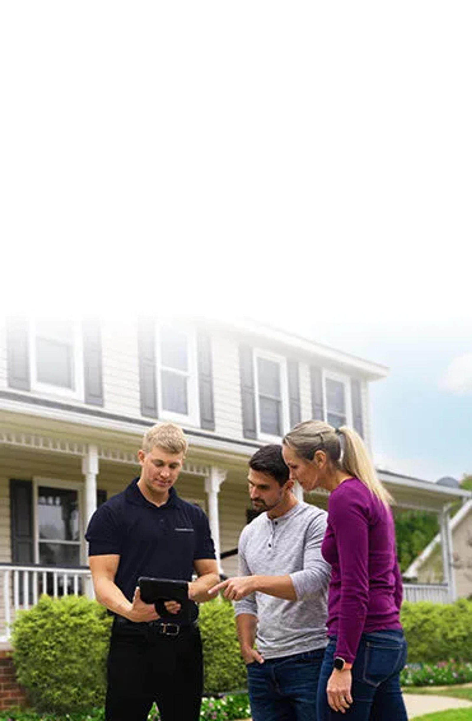 CFI and a couple discussing outside of the home.