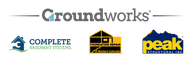 Groundworks, CBS, FRWC, Peak Structural Inco logos.