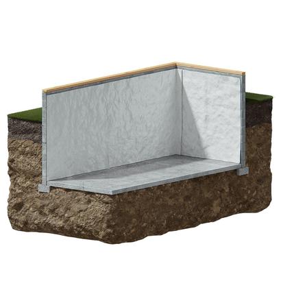 Basement vapor barrier 3D cut-out illustration.