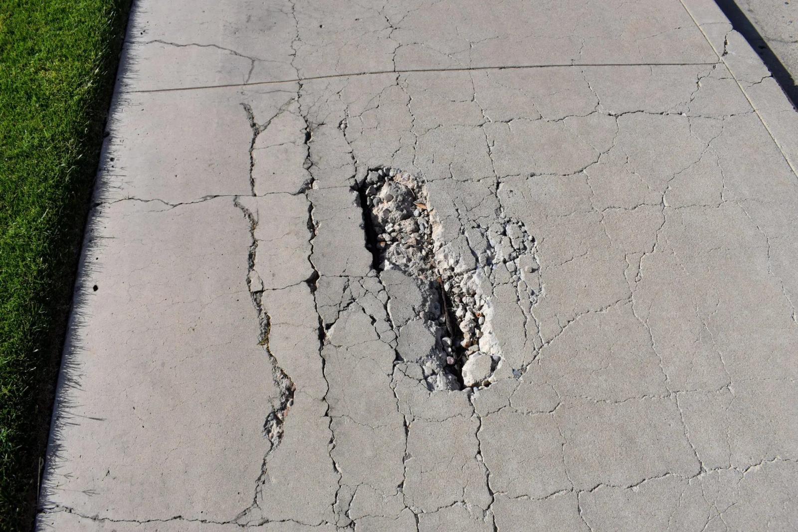 pitted concrete driveway
