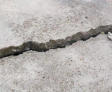 large concrete crack