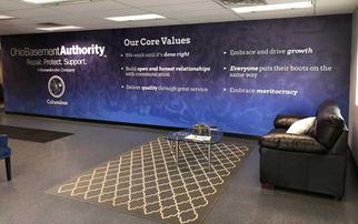 OBA Core Values interior office wall.