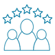 5-star rating icon in blue.