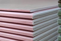 A close-up of plasterboard.