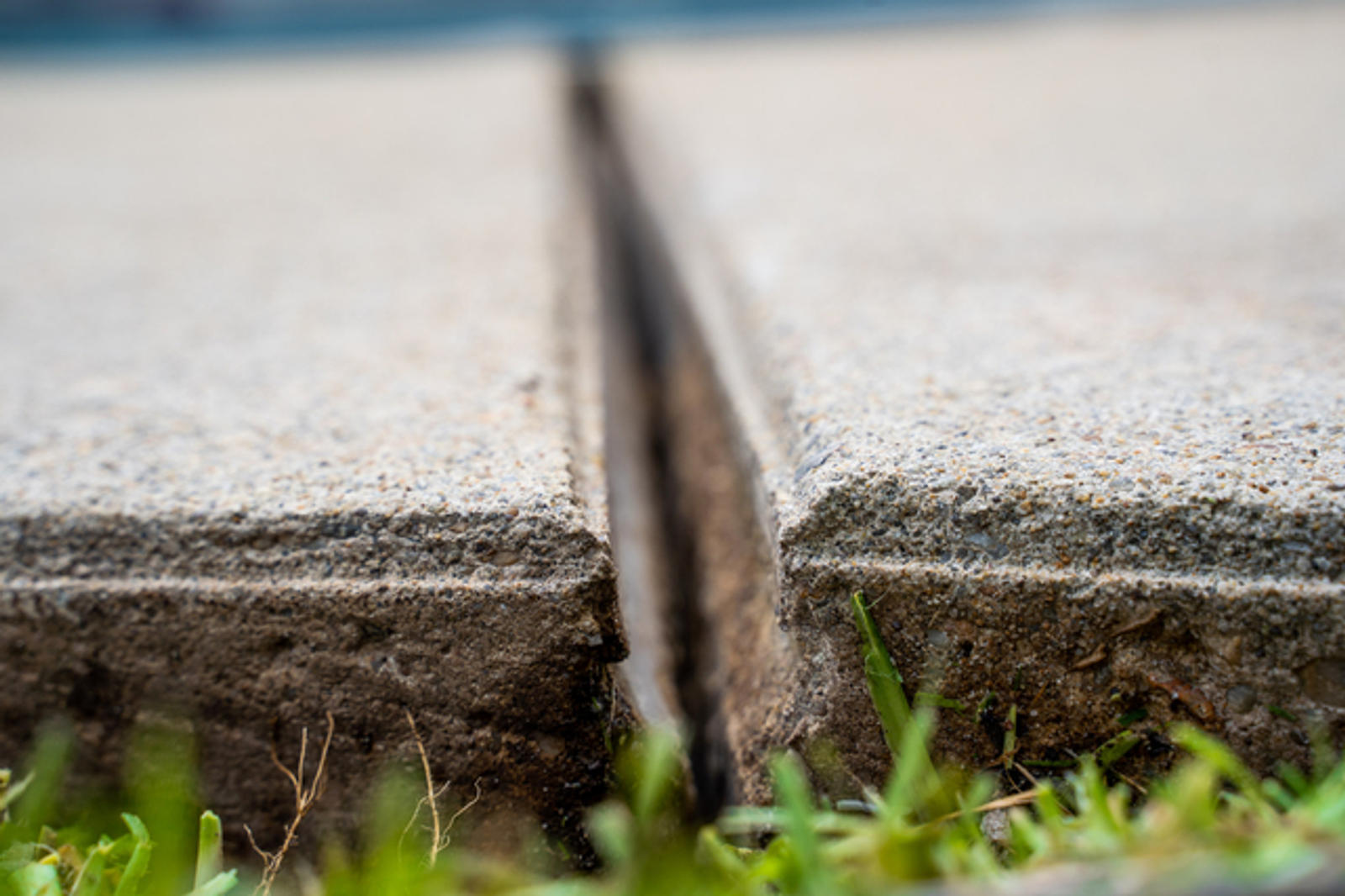 Concrete step up close.