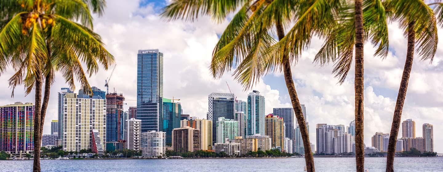 Miami, FL skyline shot.