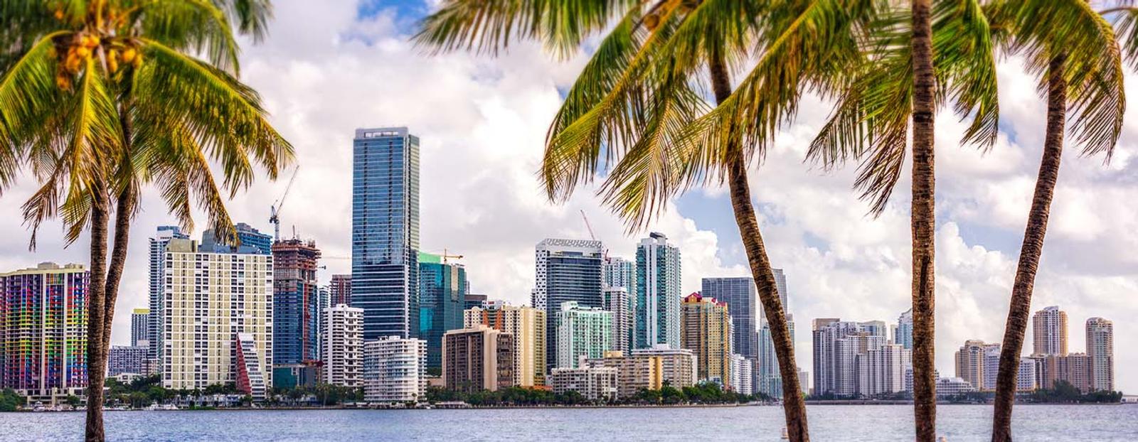Miami, FL skyline shot.