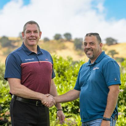 Matt Malone and Groundwork's staff handshake.