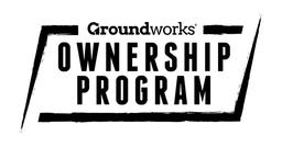Logo with the text "Groundworks Ownership Program" in bold black letters with a frame around it.