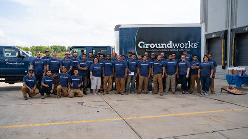 Groundwork's staff outside with Omaha's supply truck