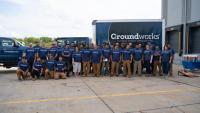 Groundwork's staff outside with Omaha's supply truck