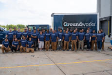 Groundwork's staff outside with Omaha's supply truck