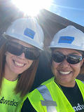 Groundwork's volunteers on project site with hardhats.