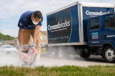 GW Crew installing concrete lifting with truck