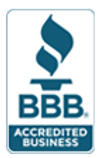 BBB Accredited Business logo featuring a torch and text.