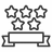 Outline of five stars above a blank banner ribbon.