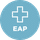 Blue circle with a white medical cross above the letters "EAP.