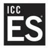 Black and white logo with the letters "ICC ES.