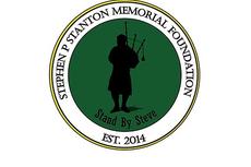 Silhouette of a bagpiper in a green circle, text reads "Stephen P Stanton Memorial Foundation, Stand By Steve, Est. 2014".