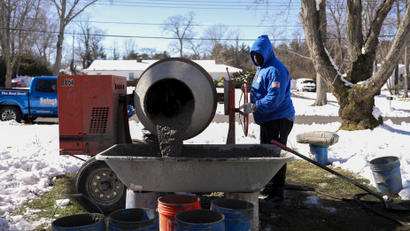 mixing concrete in cold weather