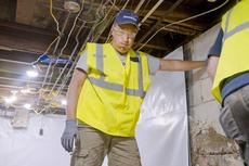 Mike Rowe in a basement