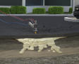 Illustration of polyurethane injection, a commercial void filling solution, fixing a subsiding concrete road with a visible void beneath.