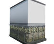 3D illustration of a building foundation with new construction supports, featuring soil anchors extending into the ground for structural stability.