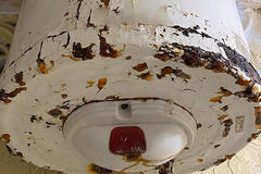 Rusty Water Heater Viewed from Bottom